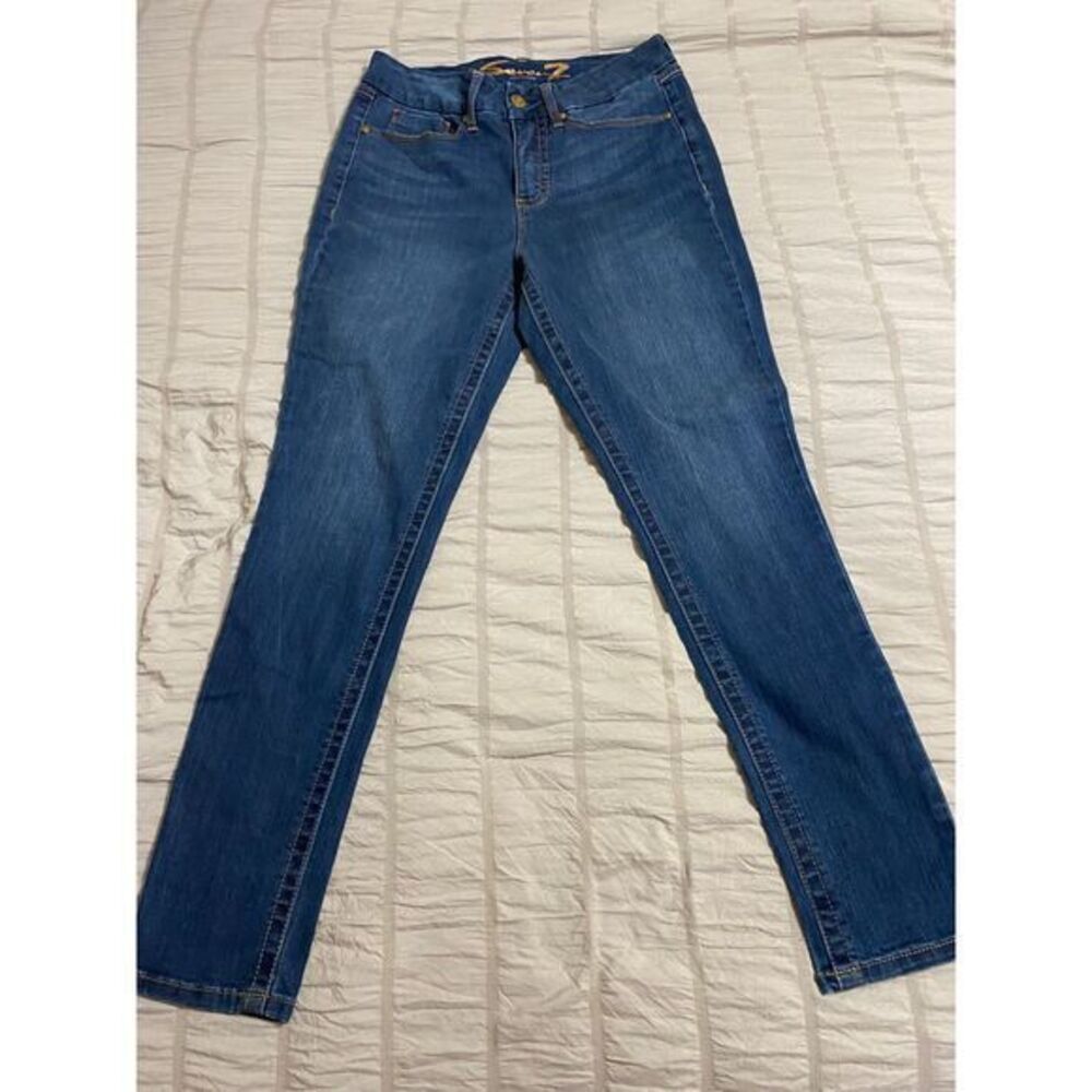 Seven7 Tummy Less Women's High-Rise Skinny Jeans Classic Denim Size 8